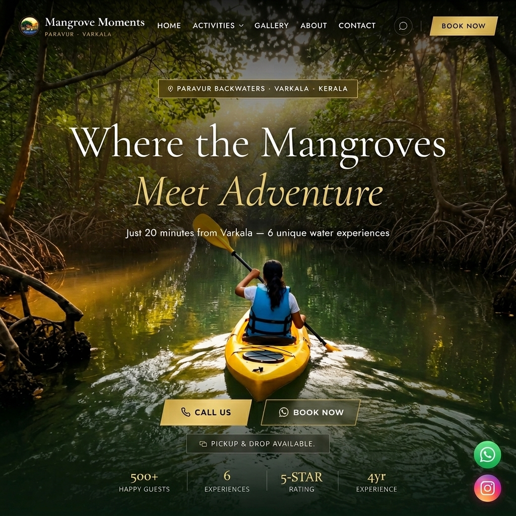 Mangrove Moments hospitality website