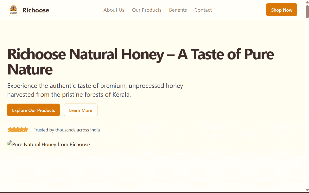 Basic Website for Honey Cultivating Farmer